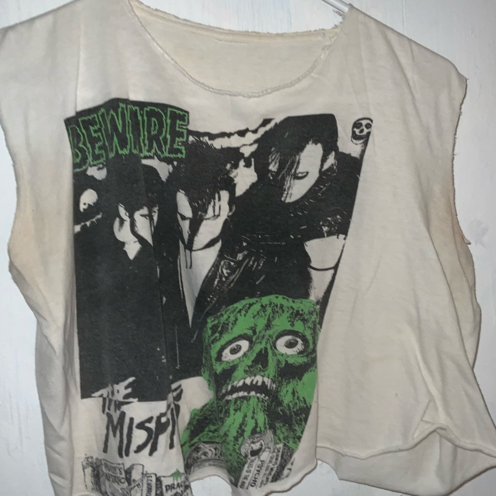 Vintage Misfits Hand Cropped Tank Top